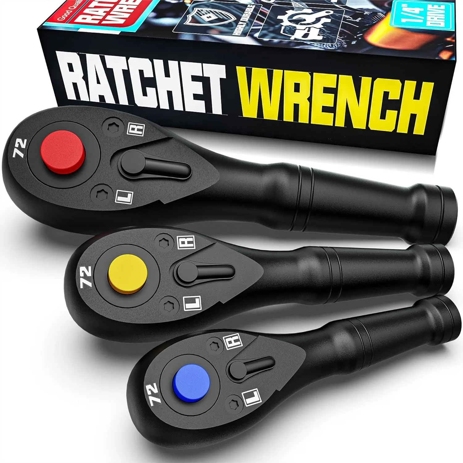 Stubby Ratchet Set with 1/4'', 3/8'', 1/2'' Drive, Quick Release Reversible Socket Wrench for DIY and Maintenance
Stubby Ratchet Set with 1/4'', 3/8'', 1/2'' Drive, Quick Release Reversible Socket Wrench for DIY and Maintenance