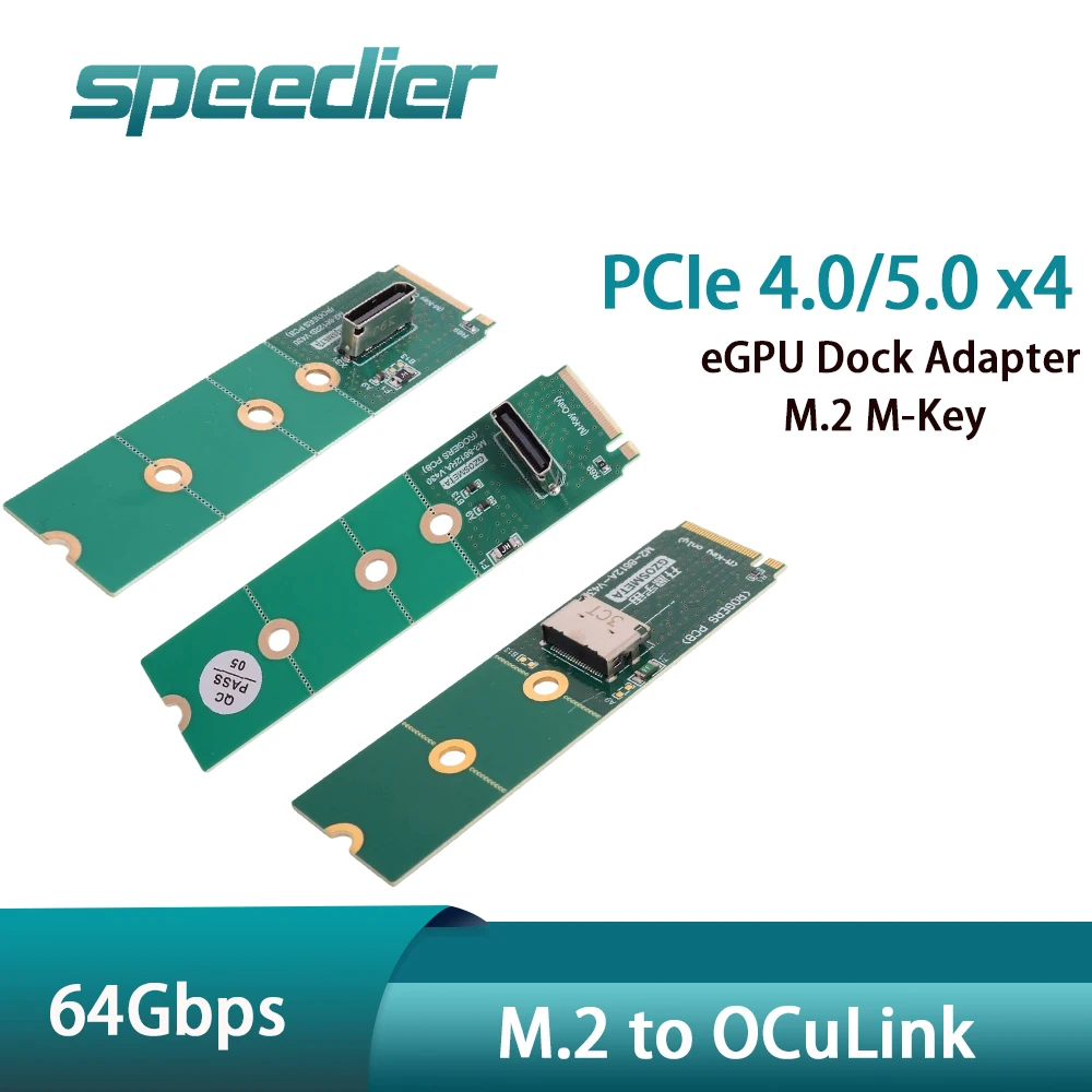 M.2 M-Key to OCuLink PCIe 4.0 Adapter 64Gbps Full Speed for Laptop eGPU Dock SFF-8611/8612 Vertical/Horizontal Orientation
M.2 M-Key to OCuLink PCIe 4.0 Adapter 64Gbps Full Speed for Laptop eGPU Dock SFF-8611/8612 Vertical/Horizontal Orientation