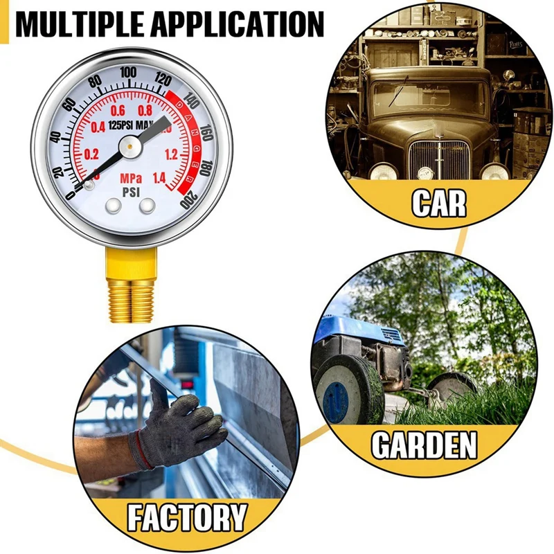 4Piece 0-200 Psi Air Pressure Gauge 1/8In Male NPT Connection Air Gauge Lower Side Mount 1.57In Dial Air Compressor Gauge Silver
4Piece 0-200 Psi Air Pressure Gauge 1/8In Male NPT Connection Air Gauge Lower Side Mount 1.57In Dial Air Compressor Gauge Silver