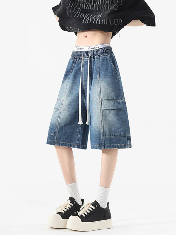 Мужские летние джинсовые шорты Waed Distred Workwear: свободные, прямые, повседневные, средней длины, с завышенной талией, из дышащего тонкого хлопка
Мужские летние джинсовые шорты Waed Distred Workwear: свободные, прямые, повседневные, средней длины, с завышенной талией, из дышащего тонкого хлопка