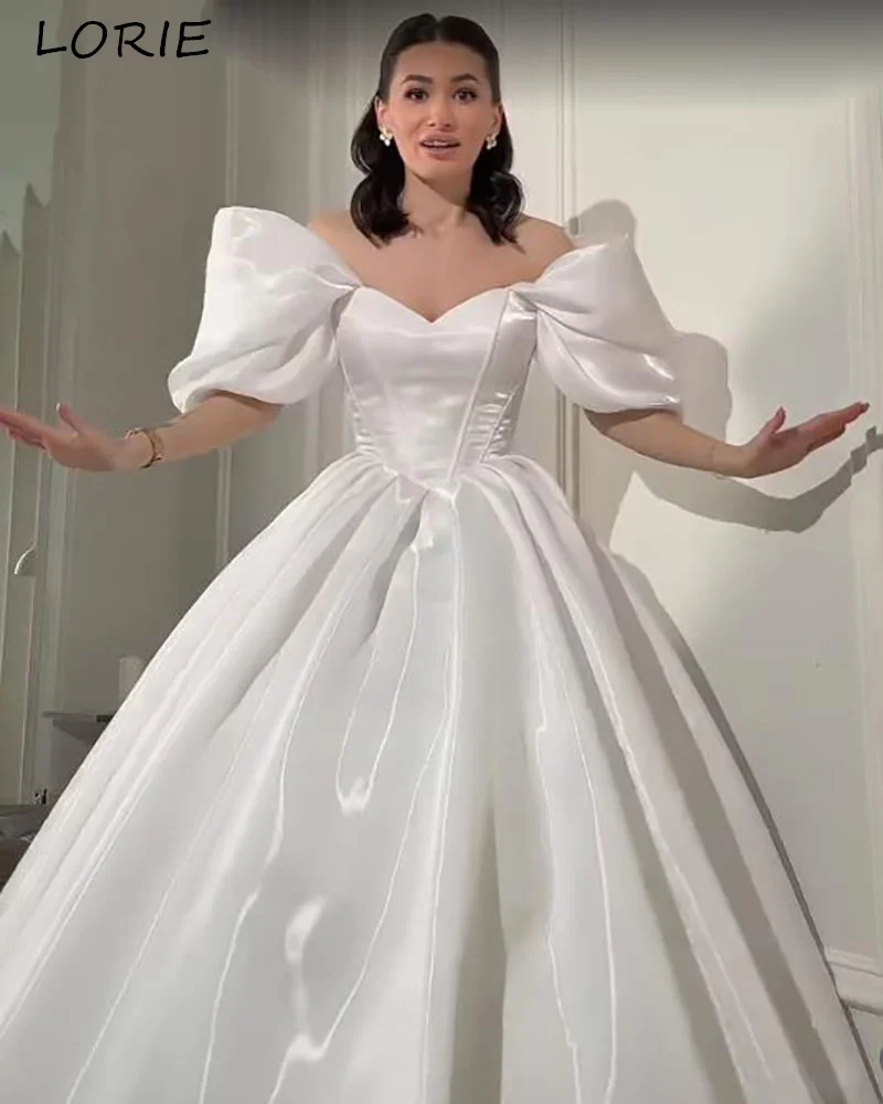 LORIE Sparkly Long Wedding Dresses Shiny Satin Off Shoulder A-Line Ivory Party Gown Sweetheart Princess Prom Dress Customized
LORIE Sparkly Long Wedding Dresses Shiny Satin Off Shoulder A-Line Ivory Party Gown Sweetheart Princess Prom Dress Customized