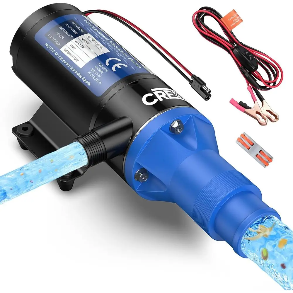 Upgraded 12V Macerator Pump, Efficient 12GPM Macerator Waste Pump with 4-Blade Chopper, Self Priming Up to 5 Ft, Anti-Clog Desig
Upgraded 12V Macerator Pump, Efficient 12GPM Macerator Waste Pump with 4-Blade Chopper, Self Priming Up to 5 Ft, Anti-Clog Desig