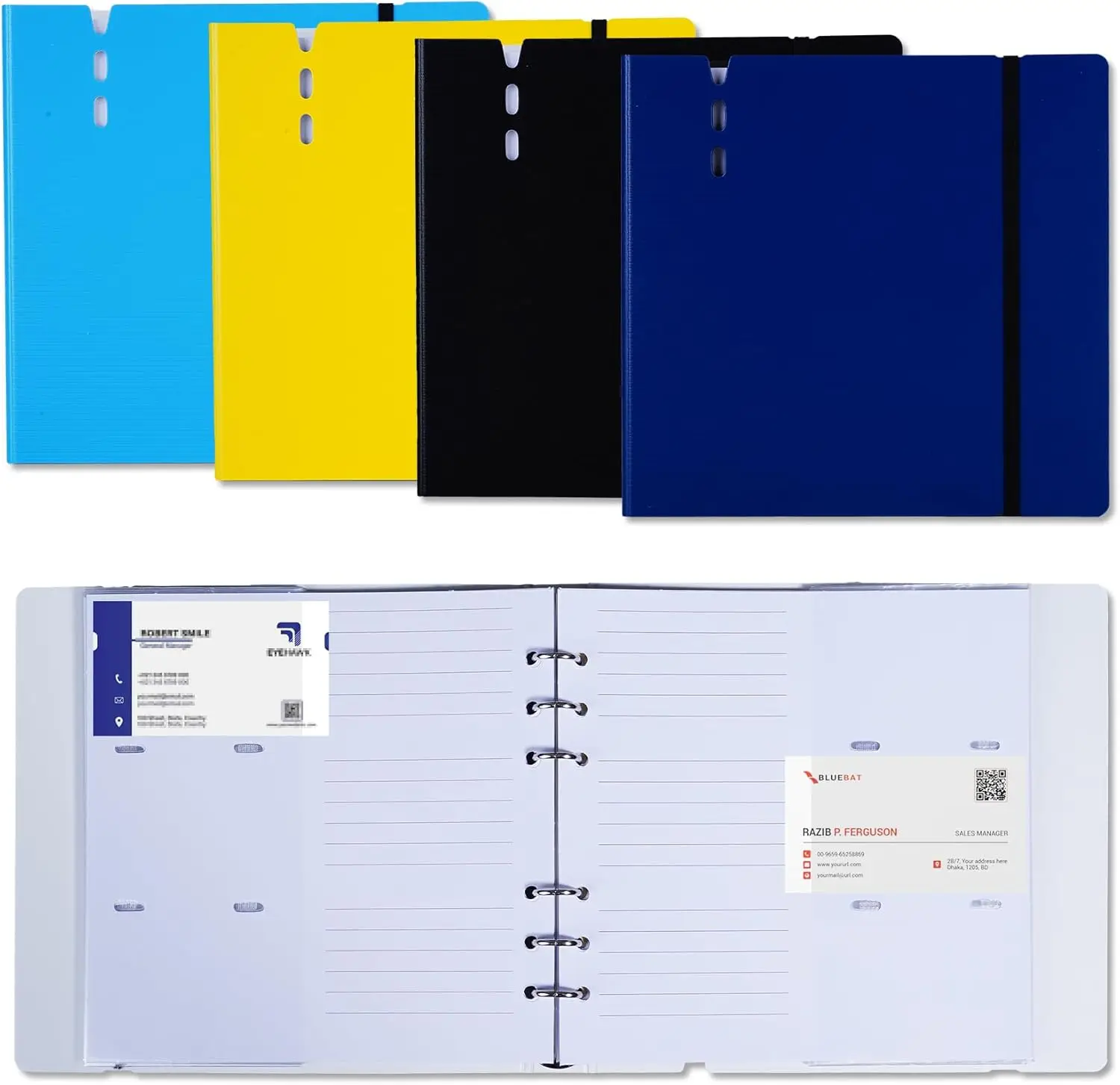 Business Card Holder Organizer, 168 Card Slots, Note-Taking, Black
Business Card Holder Organizer, 168 Card Slots, Note-Taking, Black