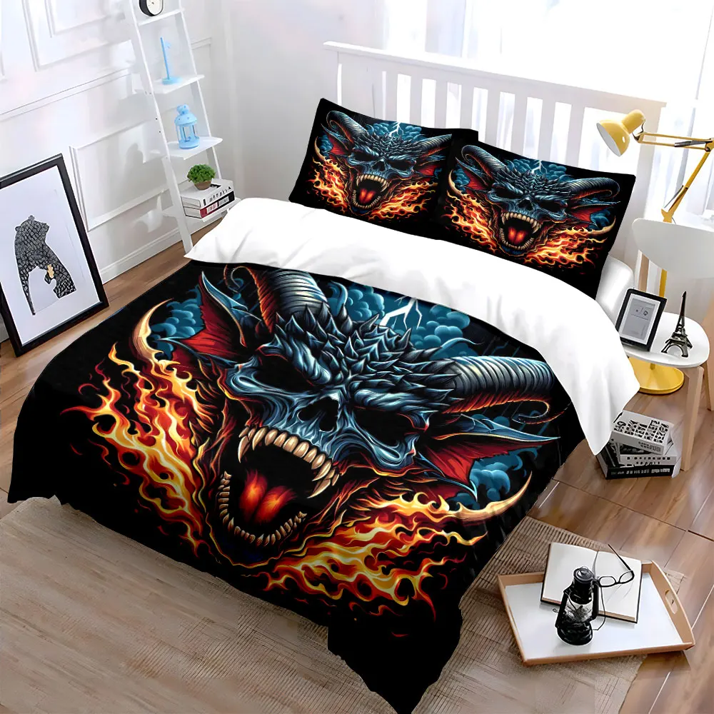 "Fire Skull Art Decor Set" Soft Skin-Friendly Bedding Set Includes 1 Duvet Cover And 2 Pillowcase, Gift
"Fire Skull Art Decor Set" Soft Skin-Friendly Bedding Set Includes 1 Duvet Cover And 2 Pillowcase, Gift