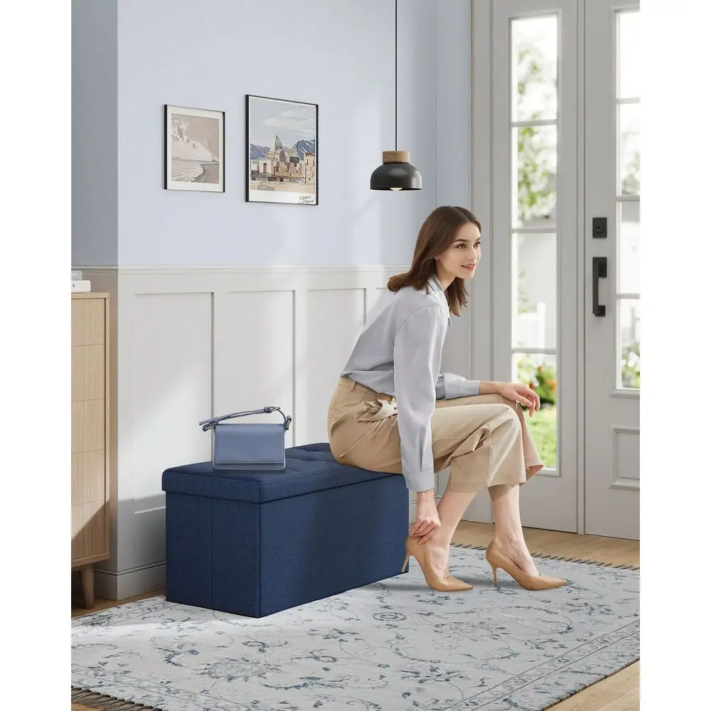 Storage Ottoman Bench, 15 X 30 X 15 Inches, End Of Bed Bench, Storage Chest, For Living Room, Bedroom, Entryway, Midnight Blue
Storage Ottoman Bench, 15 X 30 X 15 Inches, End Of Bed Bench, Storage Chest, For Living Room, Bedroom, Entryway, Midnight Blue