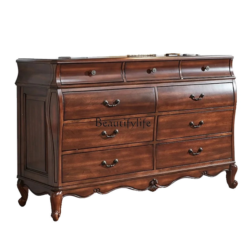 American solid wood living room storage locker European cabinet with drawers simple
American solid wood living room storage locker European cabinet with drawers simple