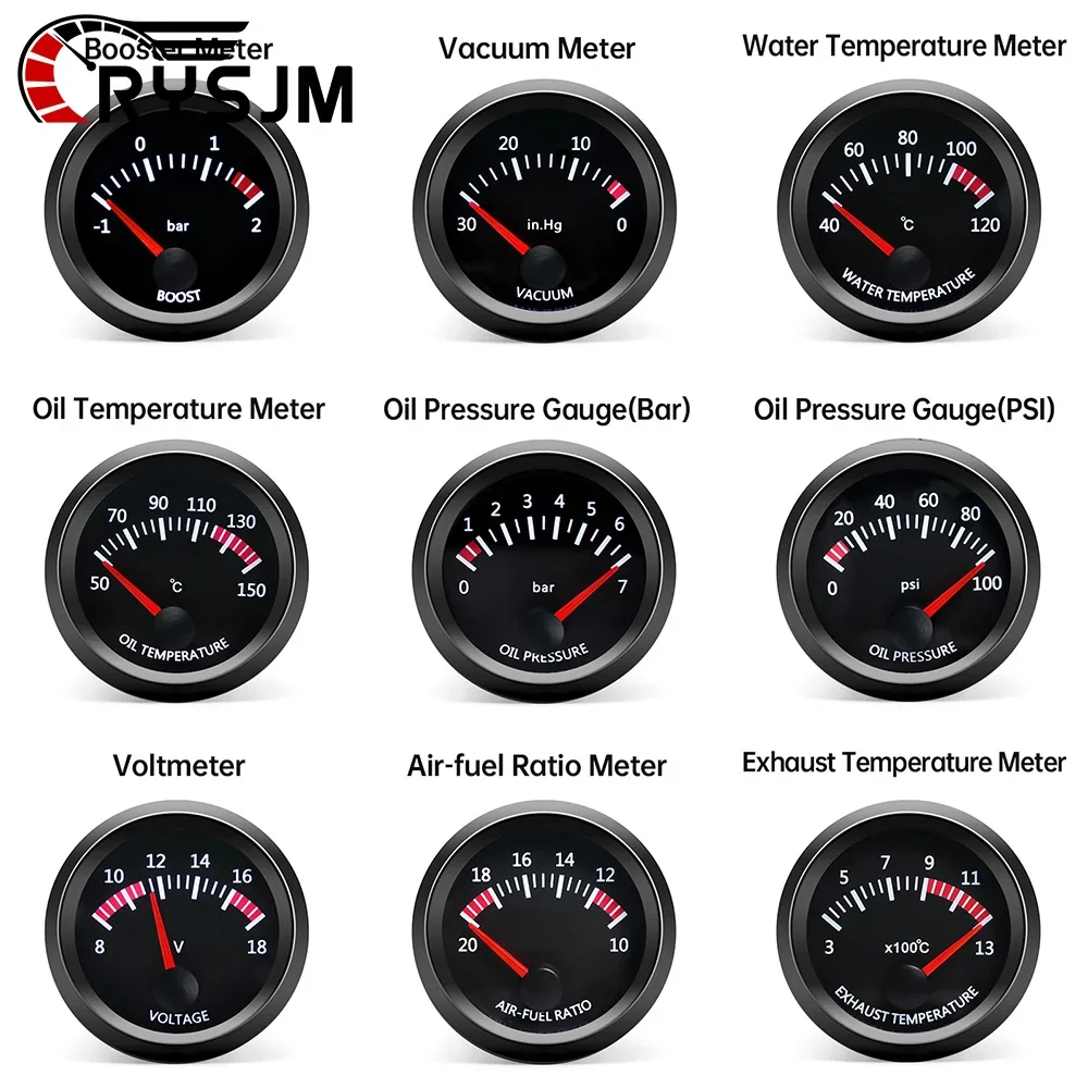 2'' 52MM 12V Car Gauge Water / Oil Temp With Temp Sensor Volt BAR PSI Oil Press With Sensor Vacuum Boost BAR Air Fuel Ratio EGT
2'' 52MM 12V Car Gauge Water / Oil Temp With Temp Sensor Volt BAR PSI Oil Press With Sensor Vacuum Boost BAR Air Fuel Ratio EGT