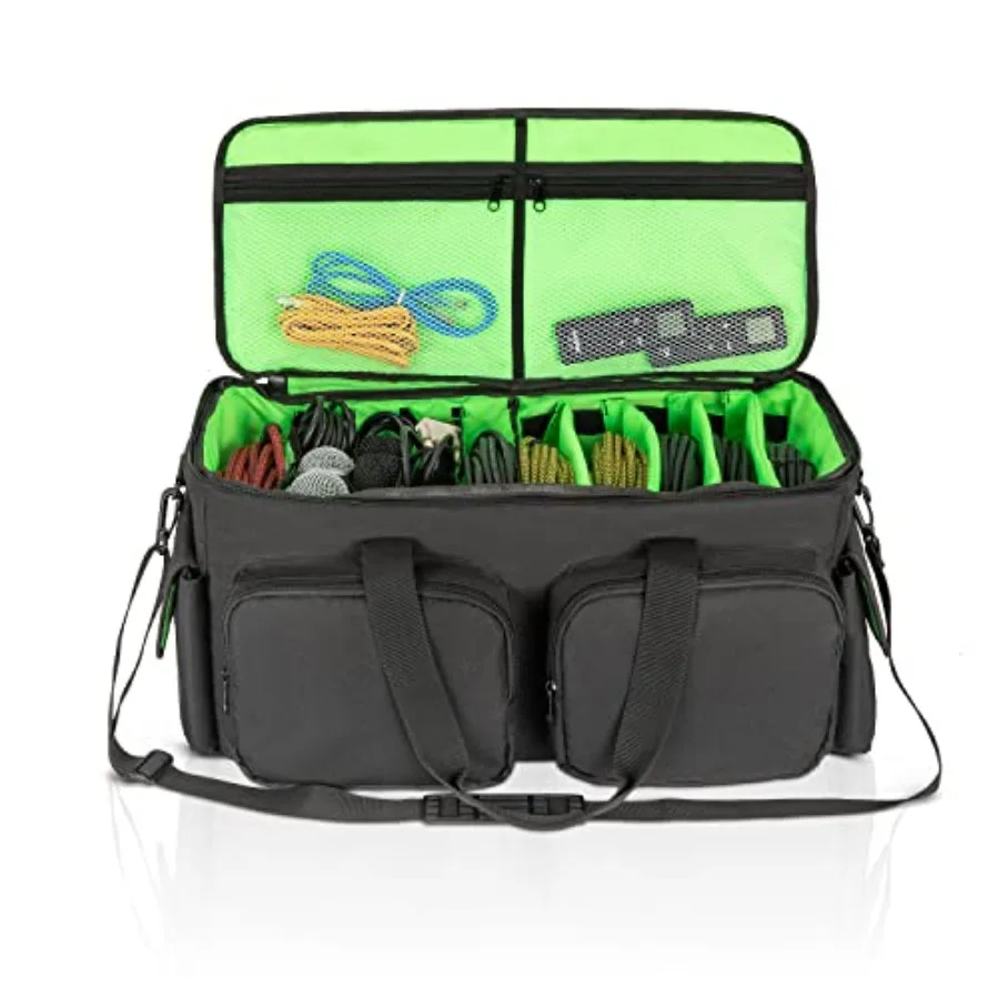 DJ Cable File Bag Detachable Padded Bottom and Adjustable Dividers Stores Music Audio and Visual Cabling Portable Travel Storag
DJ Cable File Bag Detachable Padded Bottom and Adjustable Dividers Stores Music Audio and Visual Cabling Portable Travel Storag