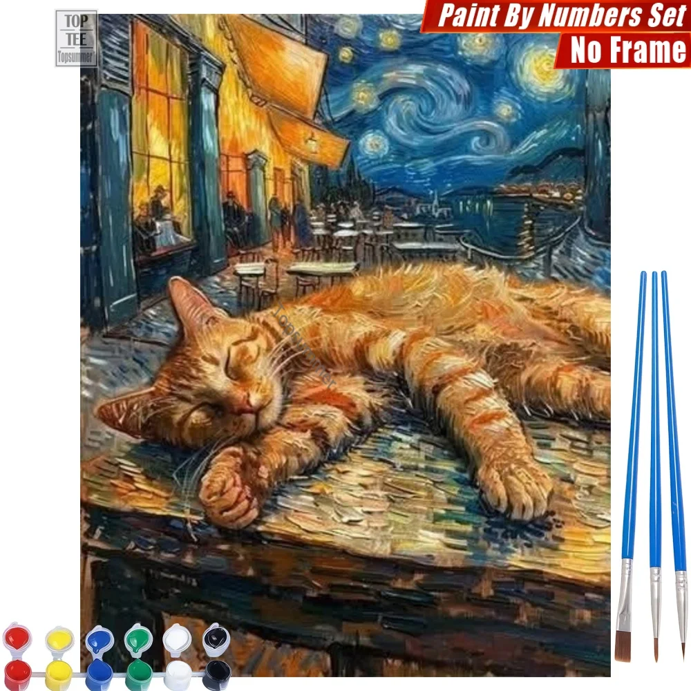 Starry Sleeping Cat DIY Paint By Number Set - Leisurely Caf Night Quality Family Time Christmas Gift For Son
Starry Sleeping Cat DIY Paint By Number Set - Leisurely Caf Night Quality Family Time Christmas Gift For Son