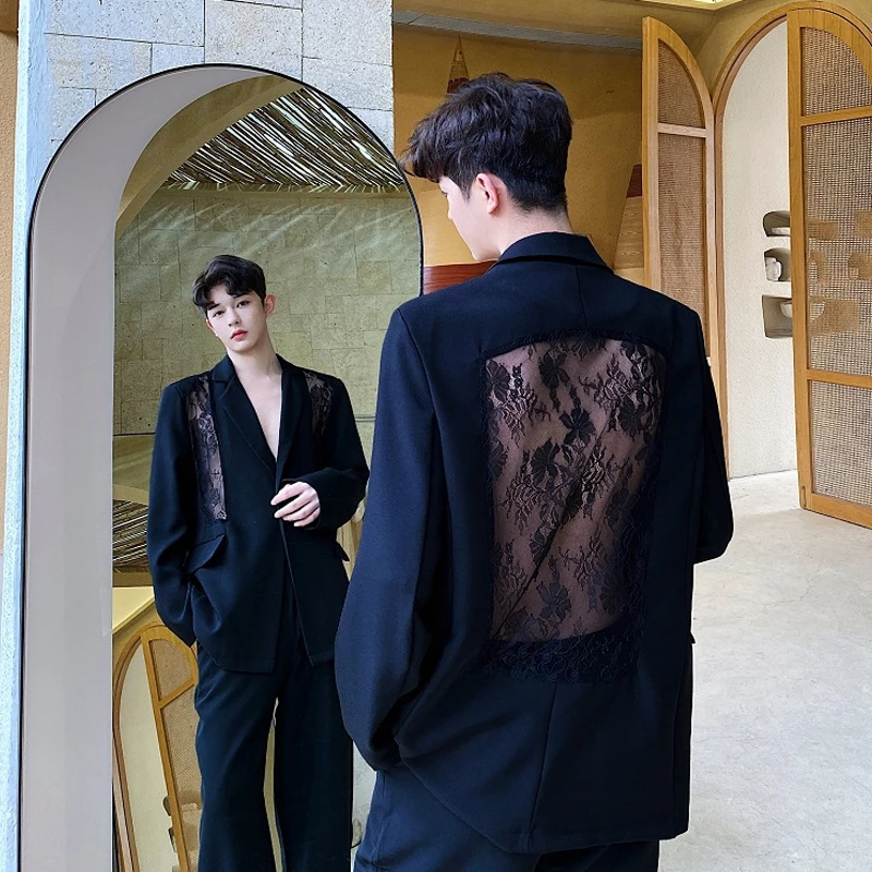2024 Black Sexy Hollowed Out Lace Patchwork Suit For Men Jazz Dance Costumes Nightclub Bar Dj Evening Dress Stage Wear DN17135
2024 Black Sexy Hollowed Out Lace Patchwork Suit For Men Jazz Dance Costumes Nightclub Bar Dj Evening Dress Stage Wear DN17135