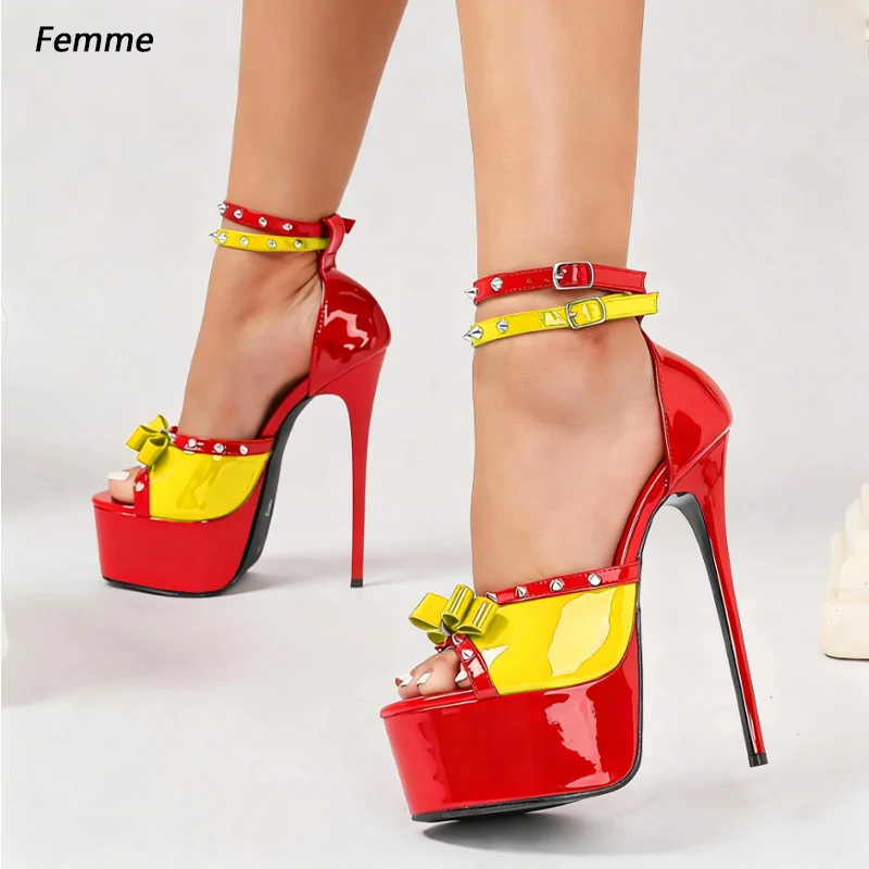 Heronticy Women's Fashion High Heel Sandals, Handmade Red and Black Patent Leather Platform Peep Toe with Bo Ladies US Size 5-20
Heronticy Women's Fashion High Heel Sandals, Handmade Red and Black Patent Leather Platform Peep Toe with Bo Ladies US Size 5-20