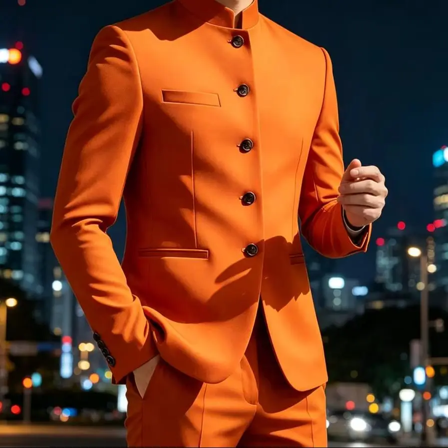 Latest Design 2 Pcs Men Suits Business Suits Stand Collar Slim Fit Blazer Pants Set Formal Wedding Office Outfit Tailored Outfit
Latest Design 2 Pcs Men Suits Business Suits Stand Collar Slim Fit Blazer Pants Set Formal Wedding Office Outfit Tailored Outfit