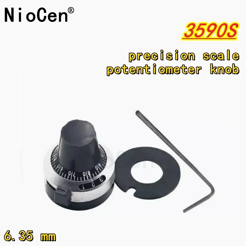 (2pcs) 3590 3590S 6.35 mm precision scale knob potentiometer knob equipped for multi-turn potentiometer
(2pcs) 3590 3590S 6.35 mm precision scale knob potentiometer knob equipped for multi-turn potentiometer