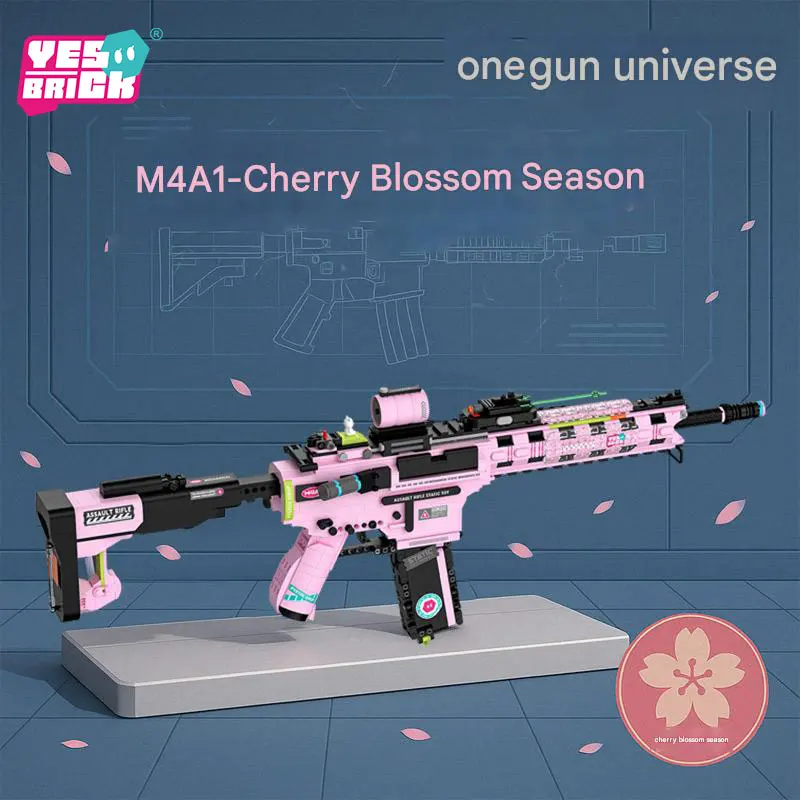 Brick building block gun M4A1 cherry blossom viewing season assembled gun model rifle model DIY high difficulty chicken eating b
Brick building block gun M4A1 cherry blossom viewing season assembled gun model rifle model DIY high difficulty chicken eating b