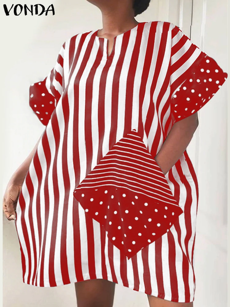 Women Striped Dress Summer Sundress Patchwork Bohemian Printed Vestidos VONDA 2025 Casual Loose V Neck Party Robe Oversized
Women Striped Dress Summer Sundress Patchwork Bohemian Printed Vestidos VONDA 2025 Casual Loose V Neck Party Robe Oversized
