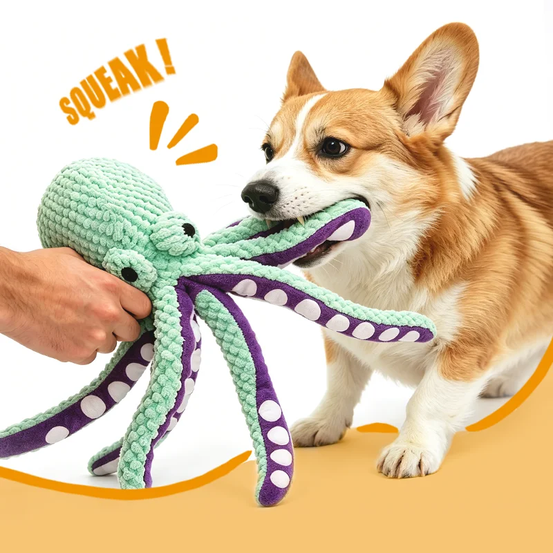 Plush Octopus Interactive Dog Toy, Squeaks While Chewing, Teething Fabric, Bite & Tear Resistant, Indoor Boredom Relief Pet Toy
Plush Octopus Interactive Dog Toy, Squeaks While Chewing, Teething Fabric, Bite & Tear Resistant, Indoor Boredom Relief Pet Toy