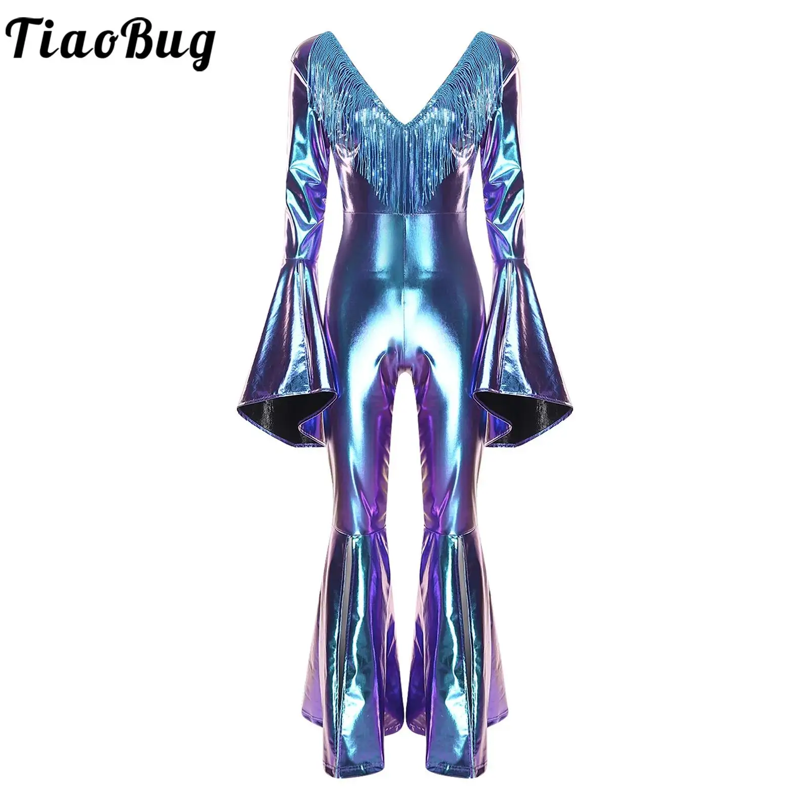 Women One Piece Shiny Disco Jazz Tap Tango Stage Dance Performance Jumpsuits Sequin Tassel Decor Backless Metallic Bodysuits
Women One Piece Shiny Disco Jazz Tap Tango Stage Dance Performance Jumpsuits Sequin Tassel Decor Backless Metallic Bodysuits