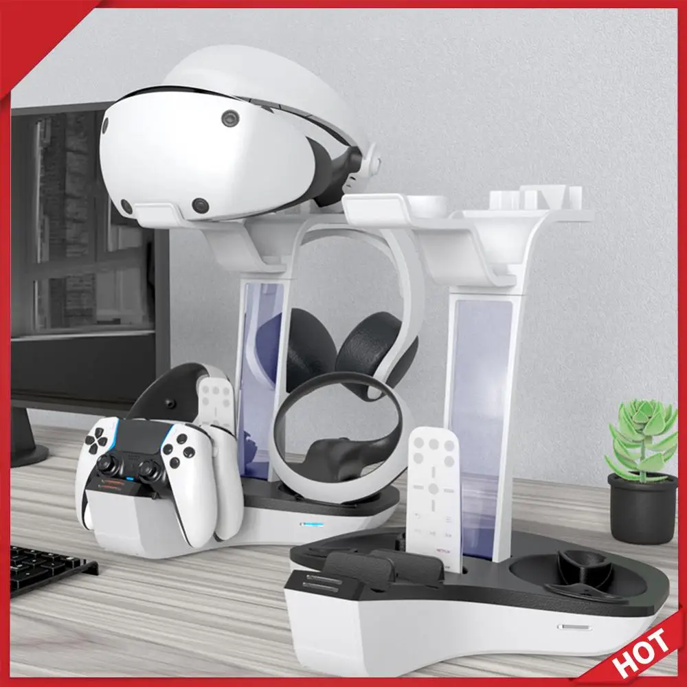 Профессиональная зарядная станция для контроллеров с LED-индикатором, подставка для хранения шлемов и наушников для PS5 и PS VR2
Профессиональная зарядная станция для контроллеров с LED-индикатором, подставка для хранения шлемов и наушников для PS5 и PS VR2