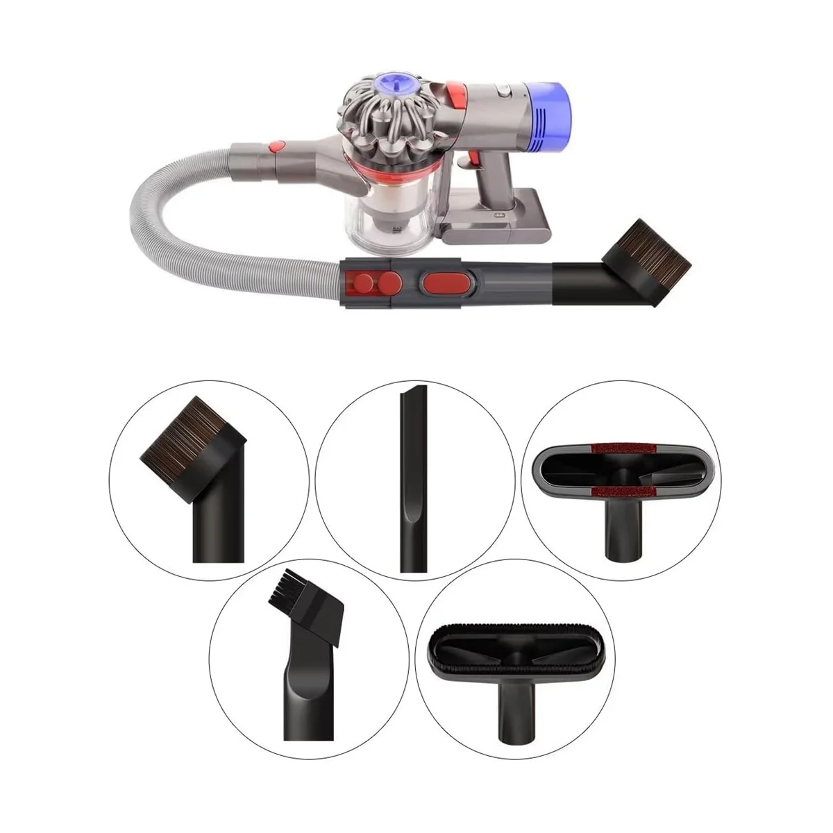 Vacuum Attachments Kit for V15 V12 V11 V10 V7 V8, with Flexible Extension Hose & Vacuum Attachments
Vacuum Attachments Kit for V15 V12 V11 V10 V7 V8, with Flexible Extension Hose & Vacuum Attachments