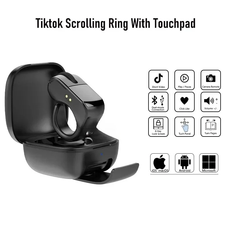 Мини-кольцевая мышь — перезаряжаемая, легкая, Bluetooth, двухрежимный, широкий, совместимый, пульт дистанционного управления, сканирование для селфи, короткое видео, речь
Мини-кольцевая мышь — перезаряжаемая, легкая, Bluetooth, двухрежимный, широкий, совместимый, пульт дистанционного управления, сканирование для селфи, короткое видео, речь