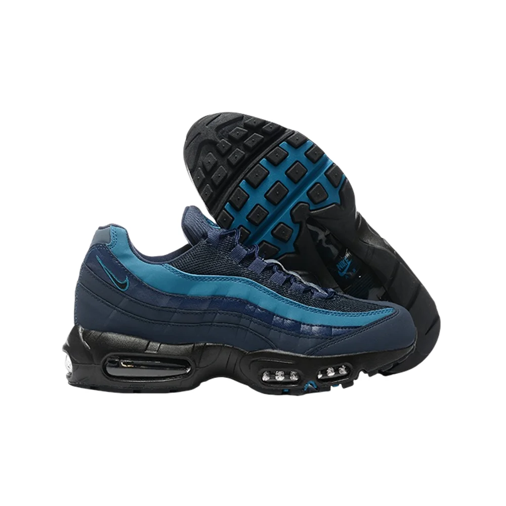 Nike Air Max 95, мужские модные удобные универсальные износостойкие кроссовки из синтетической кожи в стиле ретро, черные и синие HQ3825-001
Nike Air Max 95, мужские модные удобные универсальные износостойкие кроссовки из синтетической кожи в стиле ретро, черные и синие HQ3825-001