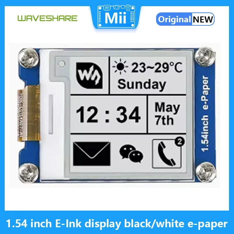 Waveshare 1,54-дюймовый дисплей E-Ink, черная/белая электронная бумага, разрешение 200x200, интерфейс SPI, для Raspberry Pi, поддержка частичного обновления
Waveshare 1,54-дюймовый дисплей E-Ink, черная/белая электронная бумага, разрешение 200x200, интерфейс SPI, для Raspberry Pi, поддержка частичного обновления