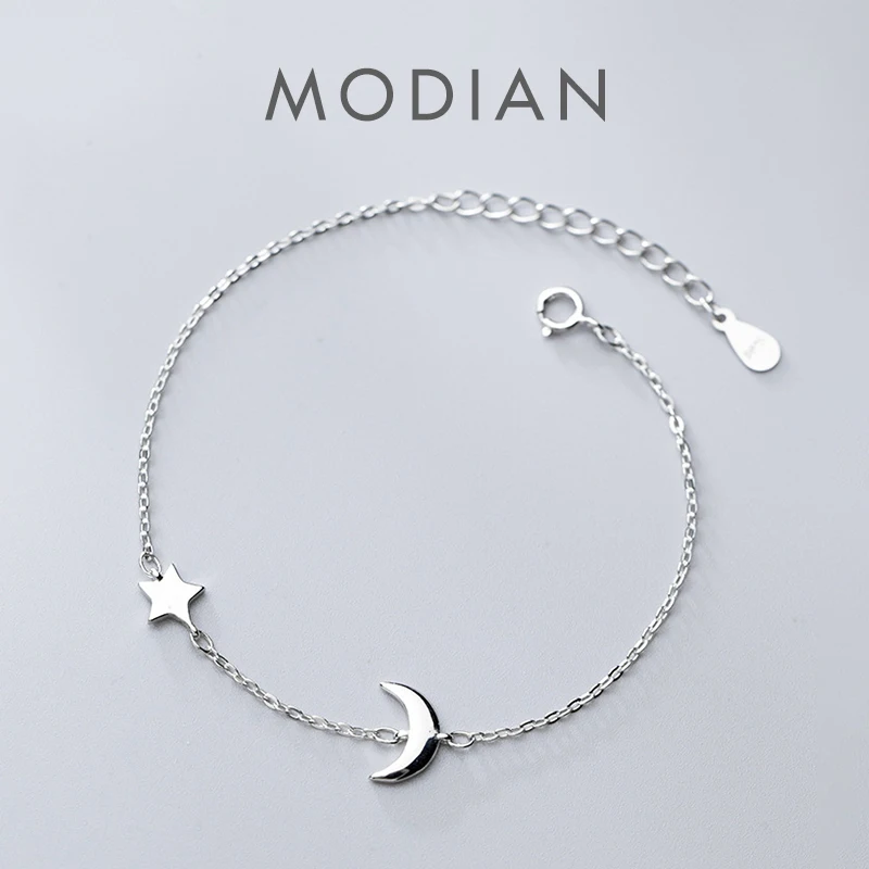 Modian Simple Star Moon Bracelet or Anklet for Women Gift Fashion 925 Sterling Silver Link Chain Bracelet Fine jewelry 2020 New
Modian Simple Star Moon Bracelet or Anklet for Women Gift Fashion 925 Sterling Silver Link Chain Bracelet Fine jewelry 2020 New