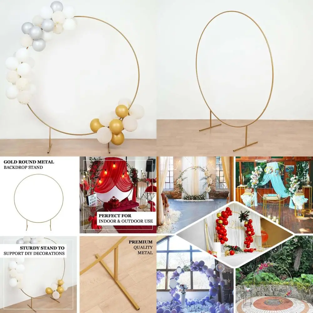 Gold Metal Floral Balloon Garland Hoop, 6.5ft Round Frame for Wedding Arch Backdrop
Gold Metal Floral Balloon Garland Hoop, 6.5ft Round Frame for Wedding Arch Backdrop