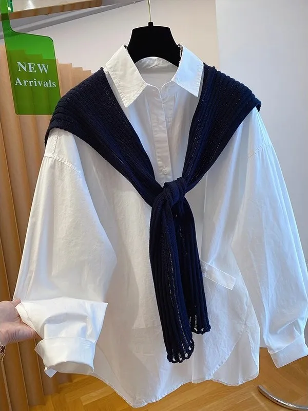 Женская рубашка больших размеров (до 300 фунтов), корейский стиль, свободная, дышащая, с защитой от солнца, с длинным рукавом, повседневная, свободного кроя
Женская рубашка больших размеров (до 300 фунтов), корейский стиль, свободная, дышащая, с защитой от солнца, с длинным рукавом, повседневная, свободного кроя