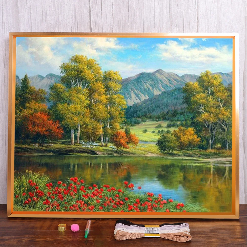 Landscape Flower River Printed Canvas Cross Stitch DIY Embroidery Full Kit Hobby Painting Knitting Sewing Wholesale Gift Jewelry
Landscape Flower River Printed Canvas Cross Stitch DIY Embroidery Full Kit Hobby Painting Knitting Sewing Wholesale Gift Jewelry