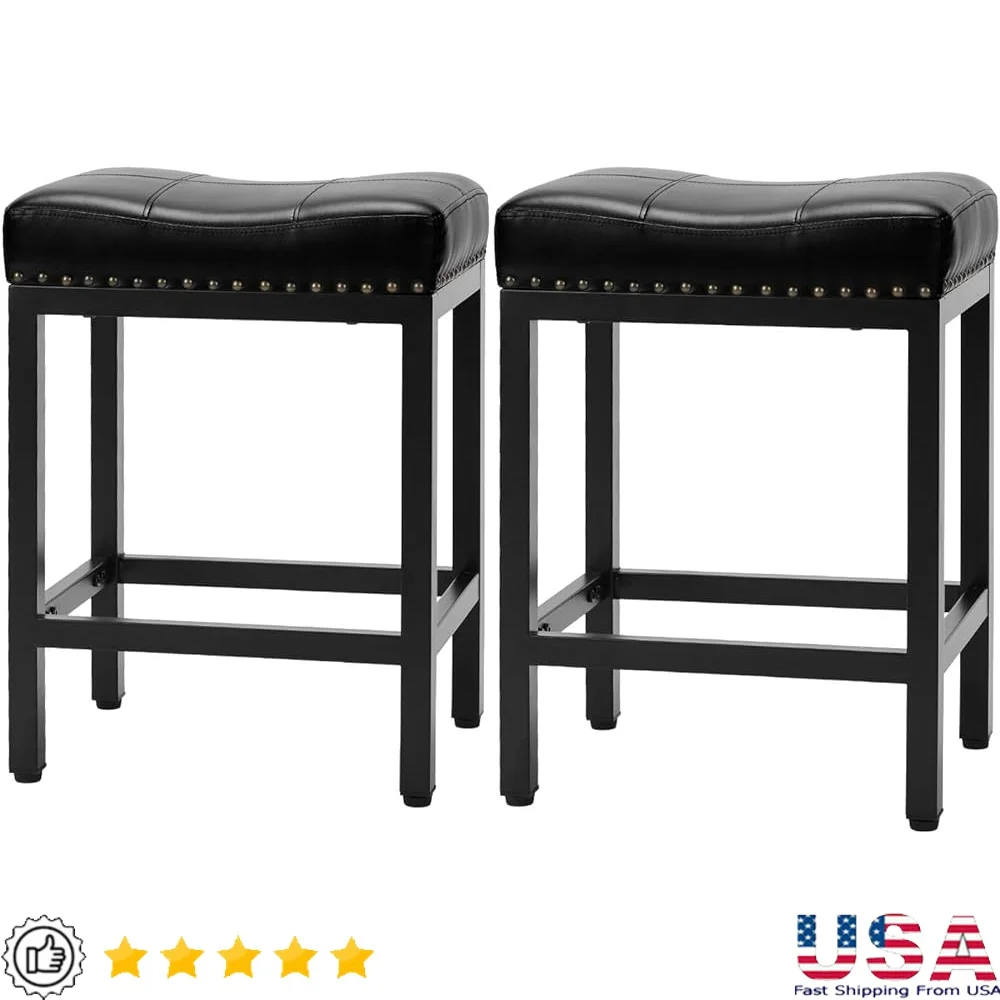 Set of 2 Counter Height Bar Stools PU Leather Cushion Metal Legs Kitchen Island Dining Furniture
Set of 2 Counter Height Bar Stools PU Leather Cushion Metal Legs Kitchen Island Dining Furniture