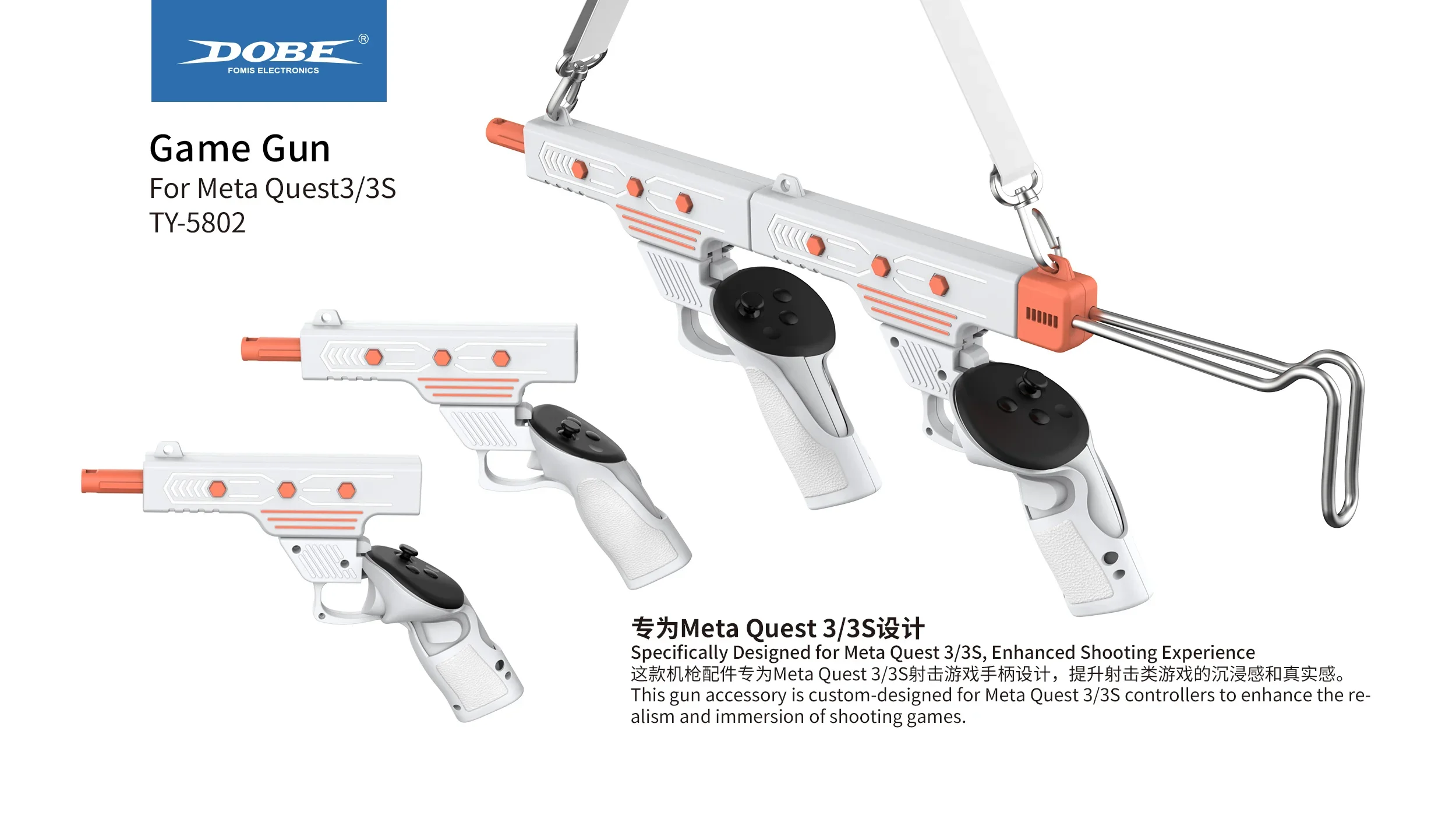 TY-5802 For Meta Quest 3S VR controller stock for Meta Quest 3 shooting game machine Rifle GunStock Magnet Mount Reload
TY-5802 For Meta Quest 3S VR controller stock for Meta Quest 3 shooting game machine Rifle GunStock Magnet Mount Reload