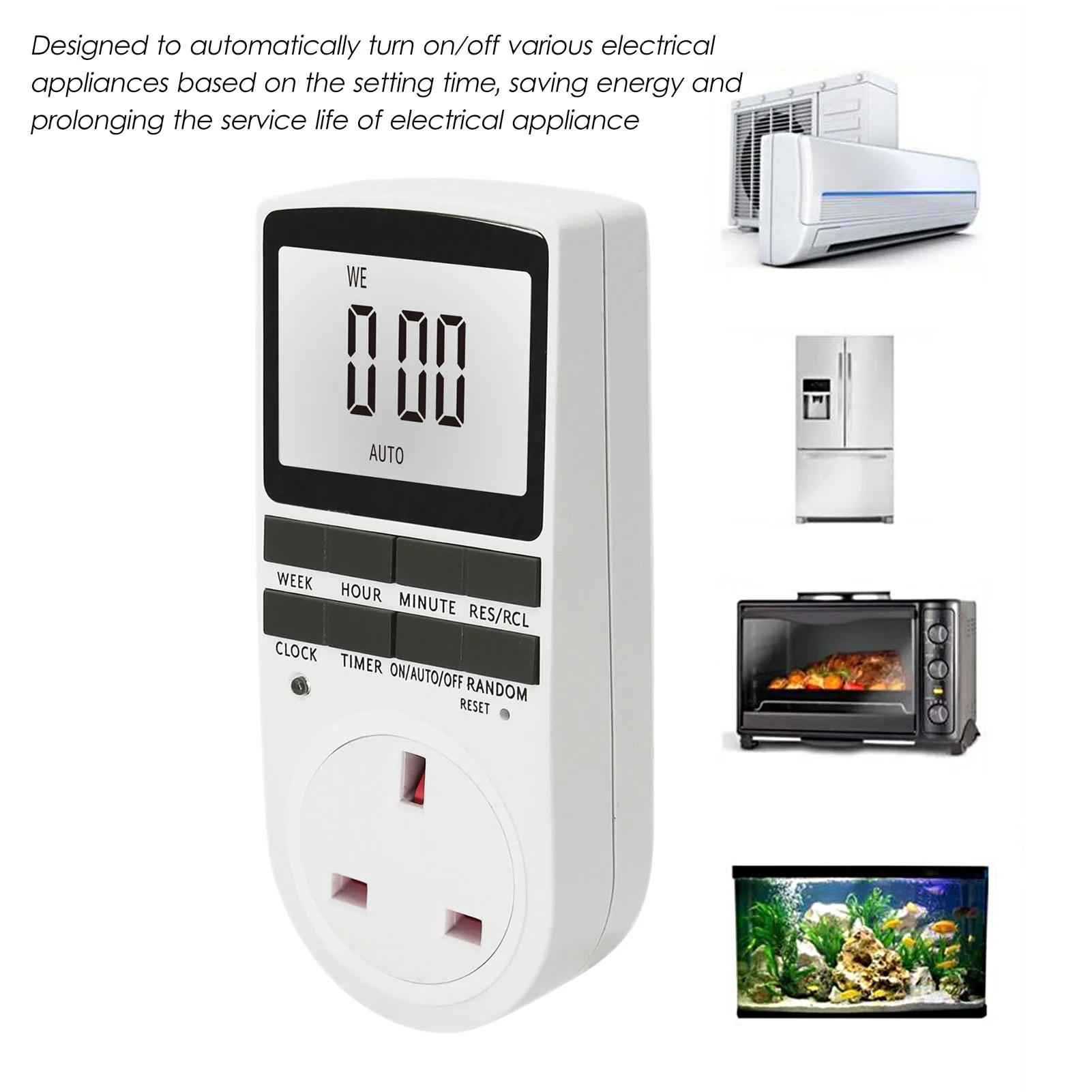 Digital Timer Switch Socket Digital Electronic Timer Switch LCD Display Plug in Programmable Time Switch Energy
Digital Timer Switch Socket Digital Electronic Timer Switch LCD Display Plug in Programmable Time Switch Energy