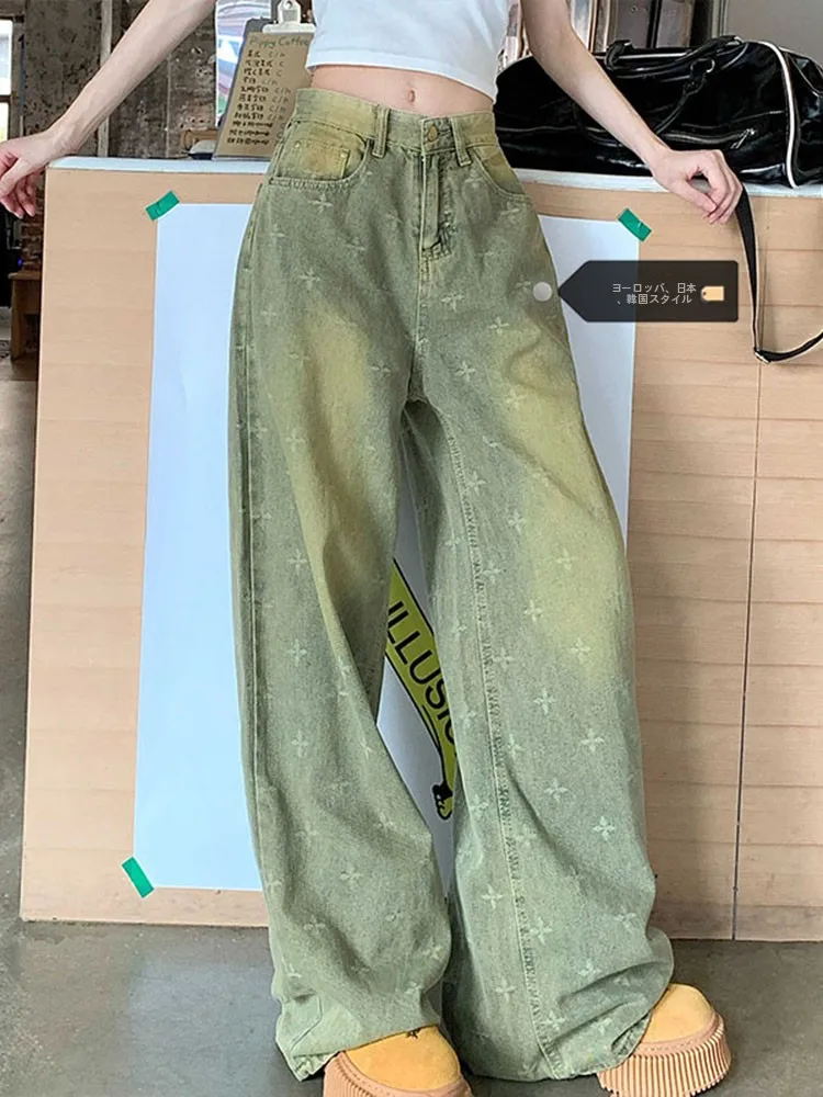 Retro Large Size Cross Star Print Design Heavy Duty Washed Straight Leg Wide Leg Jeans Women Summer Loose Fit Denim Pants
Retro Large Size Cross Star Print Design Heavy Duty Washed Straight Leg Wide Leg Jeans Women Summer Loose Fit Denim Pants