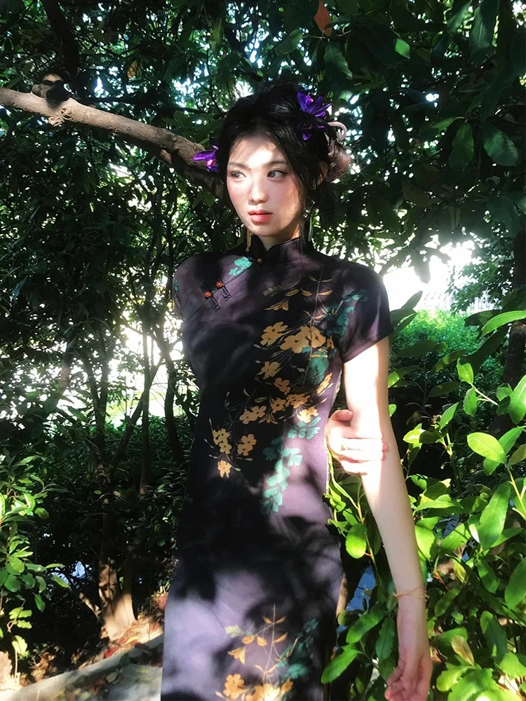 Новое китайское сексуальное облегающее платье-ципао с ретро-принтом, длинная юбка с завышенной талией из смесового хлопка, весна-лето-осень, женское платье
Новое китайское сексуальное облегающее платье-ципао с ретро-принтом, длинная юбка с завышенной талией из смесового хлопка, весна-лето-осень, женское платье