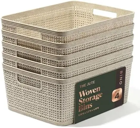 BINO 5-Pack Small Woven Plastic Baskets – Natural, Stylish Storage for Home Organization | The Jute Collection
BINO 5-Pack Small Woven Plastic Baskets – Natural, Stylish Storage for Home Organization | The Jute Collection