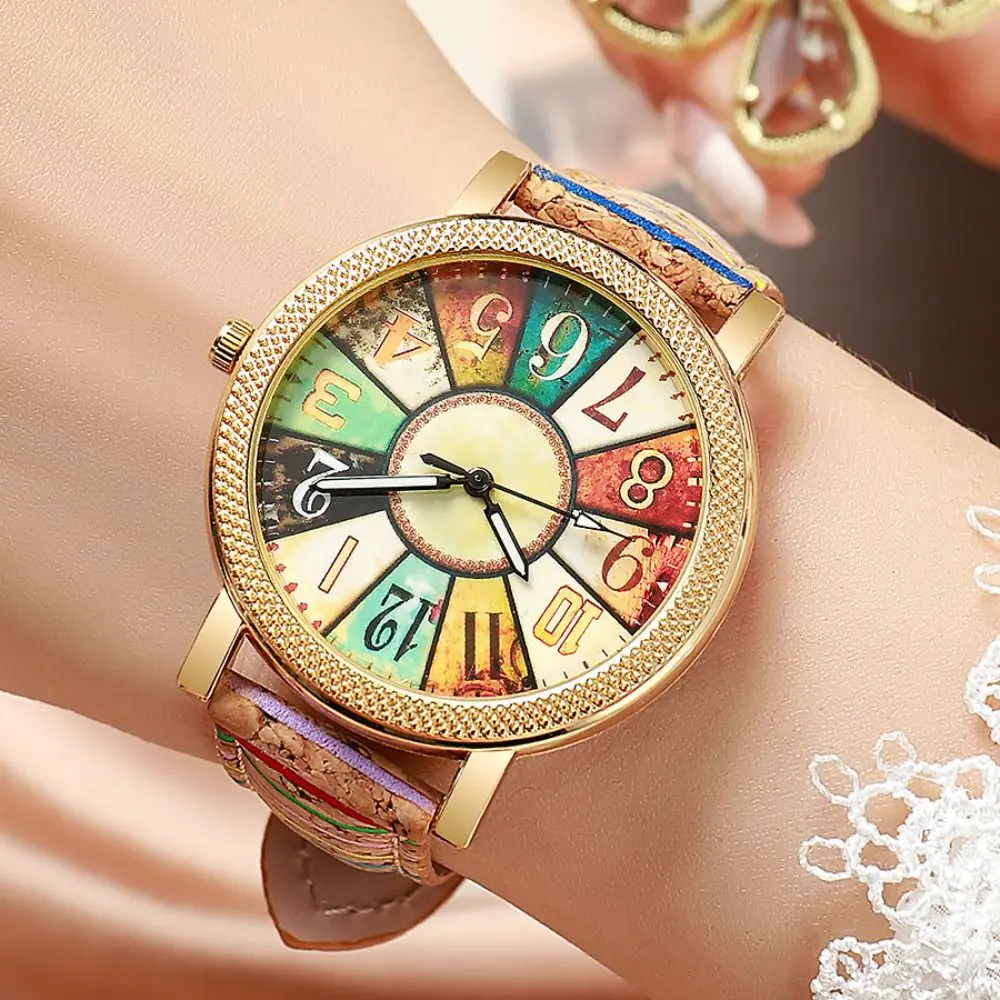 New Design Boho Style Wrist Watches Rainbow Color Multicolor Quartz Watch Vintage Style Bohemian Watch Daily Wear
New Design Boho Style Wrist Watches Rainbow Color Multicolor Quartz Watch Vintage Style Bohemian Watch Daily Wear