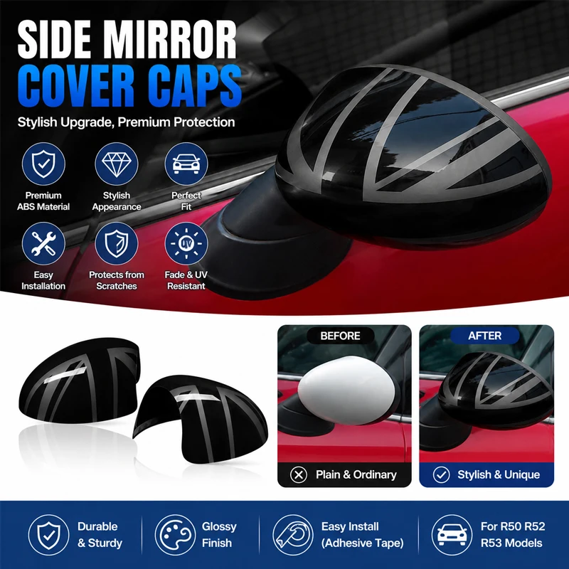 2PCS Rearview Mirror Cover Wing Side Outdoor Rear View Mirror Caps Case Trim Sticker For Mini Cooper R50 R52 R53 HATCHBACK 2007
2PCS Rearview Mirror Cover Wing Side Outdoor Rear View Mirror Caps Case Trim Sticker For Mini Cooper R50 R52 R53 HATCHBACK 2007