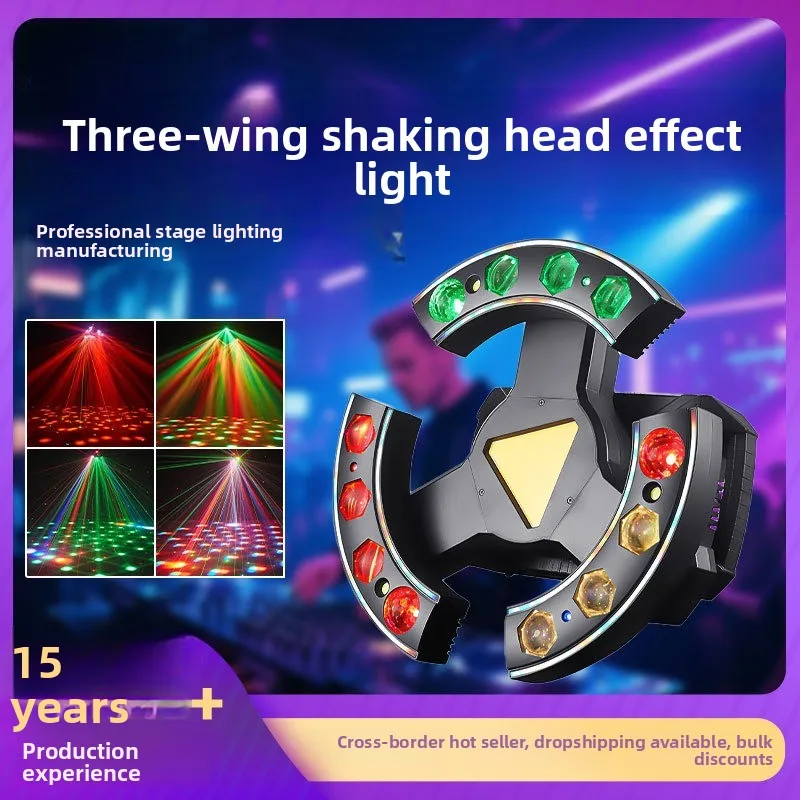 2026 New 3-Wing Moving Head Effect Light with Remote Control RGB LED Laser Stage Lamp for KTV Bar Disco Party Indoor Atmosphere
2026 New 3-Wing Moving Head Effect Light with Remote Control RGB LED Laser Stage Lamp for KTV Bar Disco Party Indoor Atmosphere