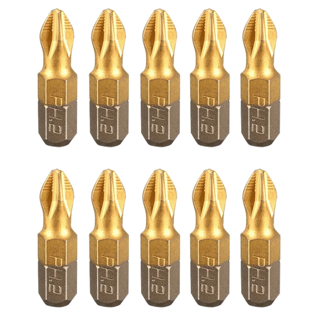 10pcs PH2 Phillips Screwdriver Bits Titanium Coated S2 Steel 25mm Cross Head Screwdriver Bit Electric Drill Bit Tool
10pcs PH2 Phillips Screwdriver Bits Titanium Coated S2 Steel 25mm Cross Head Screwdriver Bit Electric Drill Bit Tool