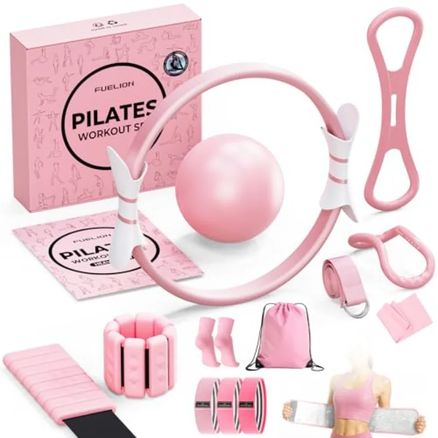 Fuelion Pilates Ring Set Magic Circle Yoga Ring Adjustable Ankle Wrist Weights Resistance Bands Mini Ball Pilates Starter Kit f
Fuelion Pilates Ring Set Magic Circle Yoga Ring Adjustable Ankle Wrist Weights Resistance Bands Mini Ball Pilates Starter Kit f