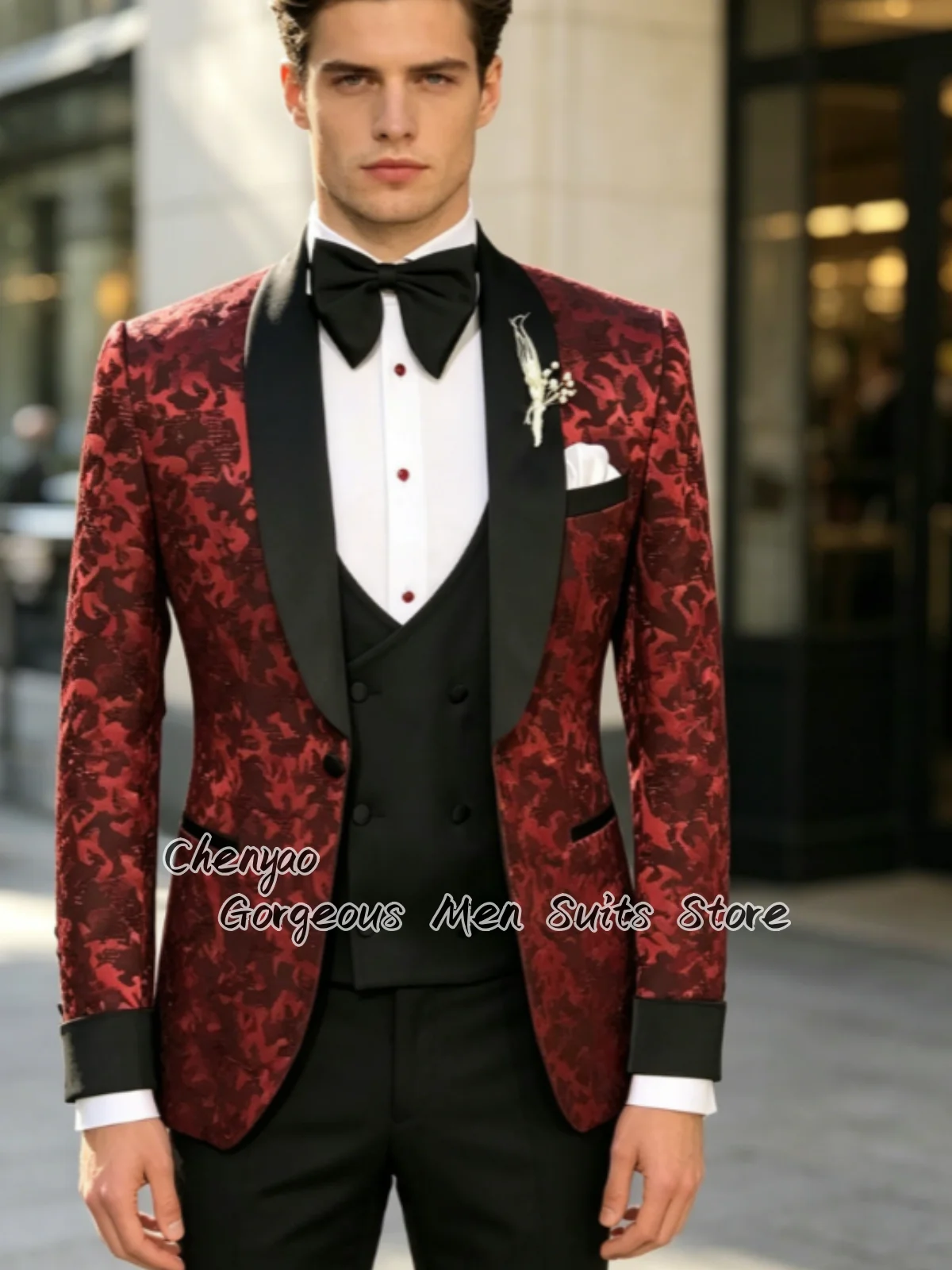 High End Embroidered Elegant Men Suits Slim Fit Customized Groom Tuxedos Wedding Party Male Blazers 3Piece Sets ropa hombre
High End Embroidered Elegant Men Suits Slim Fit Customized Groom Tuxedos Wedding Party Male Blazers 3Piece Sets ropa hombre