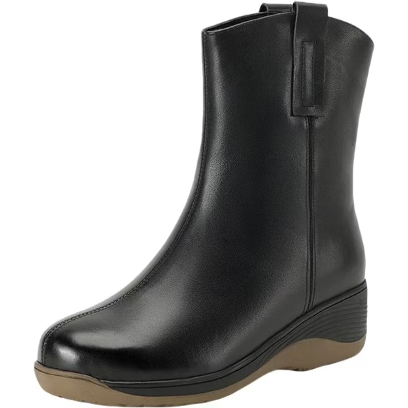 Women's Winter New Leather High Top Wedges Snow Boots Thick Sole Non Slip Waterproof Lightweight Hare Fur Lining Cotton Boots
Women's Winter New Leather High Top Wedges Snow Boots Thick Sole Non Slip Waterproof Lightweight Hare Fur Lining Cotton Boots