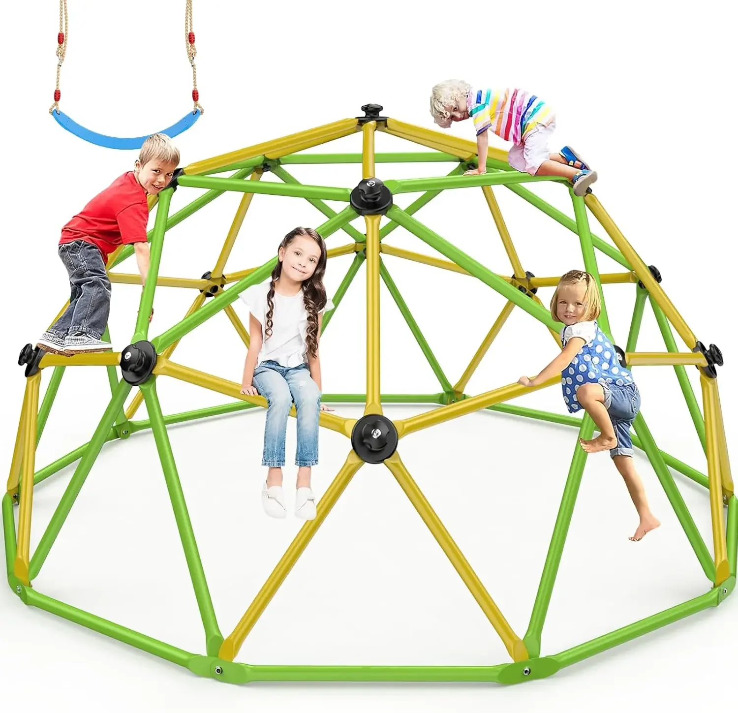 Climbing Dome, 10FT Jungle Gym with Swing for Kids 3 to 10 Outdoor Play Equipment, Supports 800lbs Toddler Play Set, Anti-Rust &
Climbing Dome, 10FT Jungle Gym with Swing for Kids 3 to 10 Outdoor Play Equipment, Supports 800lbs Toddler Play Set, Anti-Rust &