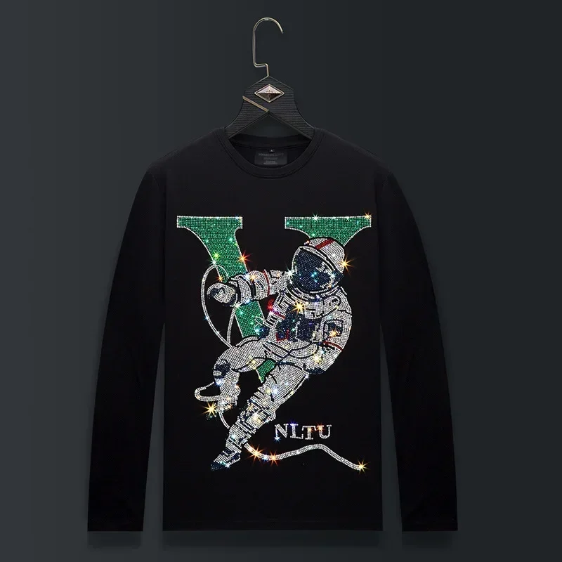 Футболки больших размеров со стразами и буквами, мужские модные уличные футболки с круглым вырезом и длинными рукавами, тонкие хлопковые футболки из модала, мужская одежда
Футболки больших размеров со стразами и буквами, мужские модные уличные футболки с круглым вырезом и длинными рукавами, тонкие хлопковые футболки из модала, мужская одежда