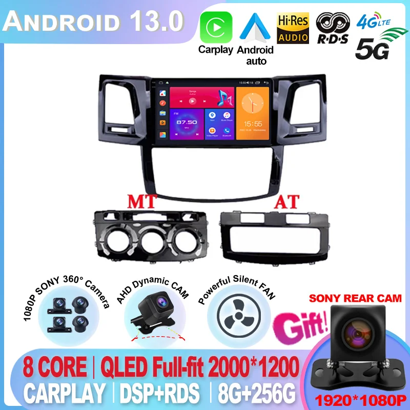 Автомагнитола для Toyota Fortuner HILUX Revo Vigo 2007 2008-2015 Android 13 2din Carplay мультимедийный видеоплеер Стерео GPS
Автомагнитола для Toyota Fortuner HILUX Revo Vigo 2007 2008-2015 Android 13 2din Carplay мультимедийный видеоплеер Стерео GPS