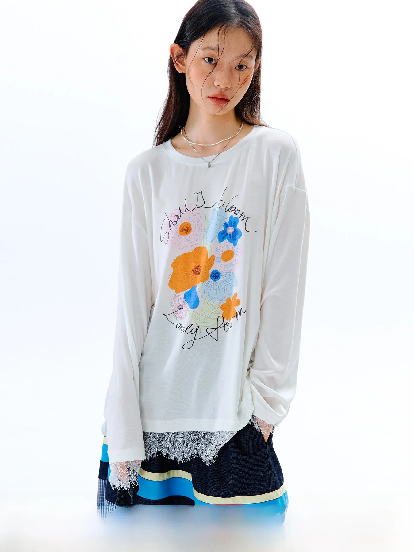U Are Original Design Long Sve T-irt Spring Garden Colion Color Tulip Silk Screen Printing Lace Trim Casual Sle
U Are Original Design Long Sve T-irt Spring Garden Colion Color Tulip Silk Screen Printing Lace Trim Casual Sle
