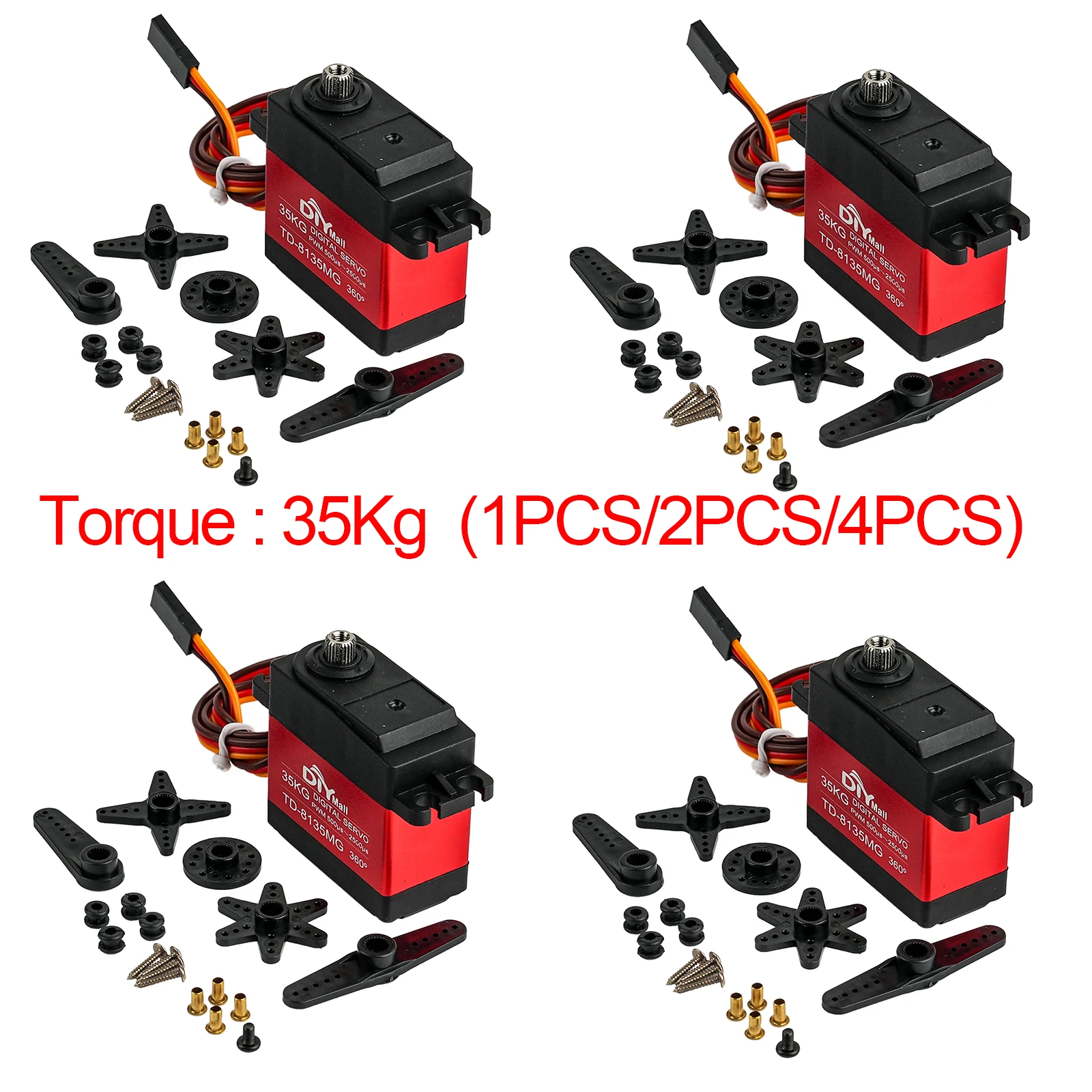 TD-8135MG 35KG 360 Degree Continous Rotation Servo Digital Large Torque Metal Gear for 1/8 1/10 Scale Car DIY Robotic Arm Model
TD-8135MG 35KG 360 Degree Continous Rotation Servo Digital Large Torque Metal Gear for 1/8 1/10 Scale Car DIY Robotic Arm Model
