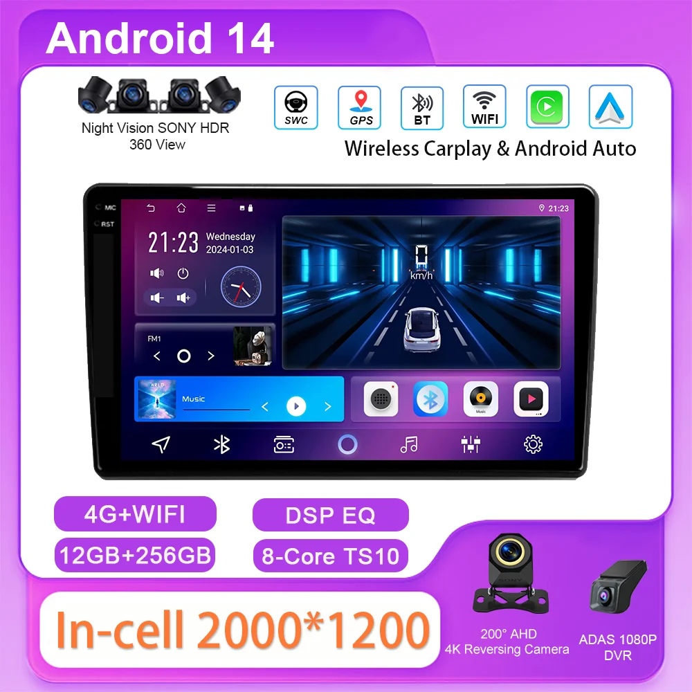 Car DVD Android 14 Radio Stereo Auto For Peugeot 308 T9 308S 2013-2017 Multimedia Player GPS Navigation NO 2din Bluetooth WIFI
Car DVD Android 14 Radio Stereo Auto For Peugeot 308 T9 308S 2013-2017 Multimedia Player GPS Navigation NO 2din Bluetooth WIFI