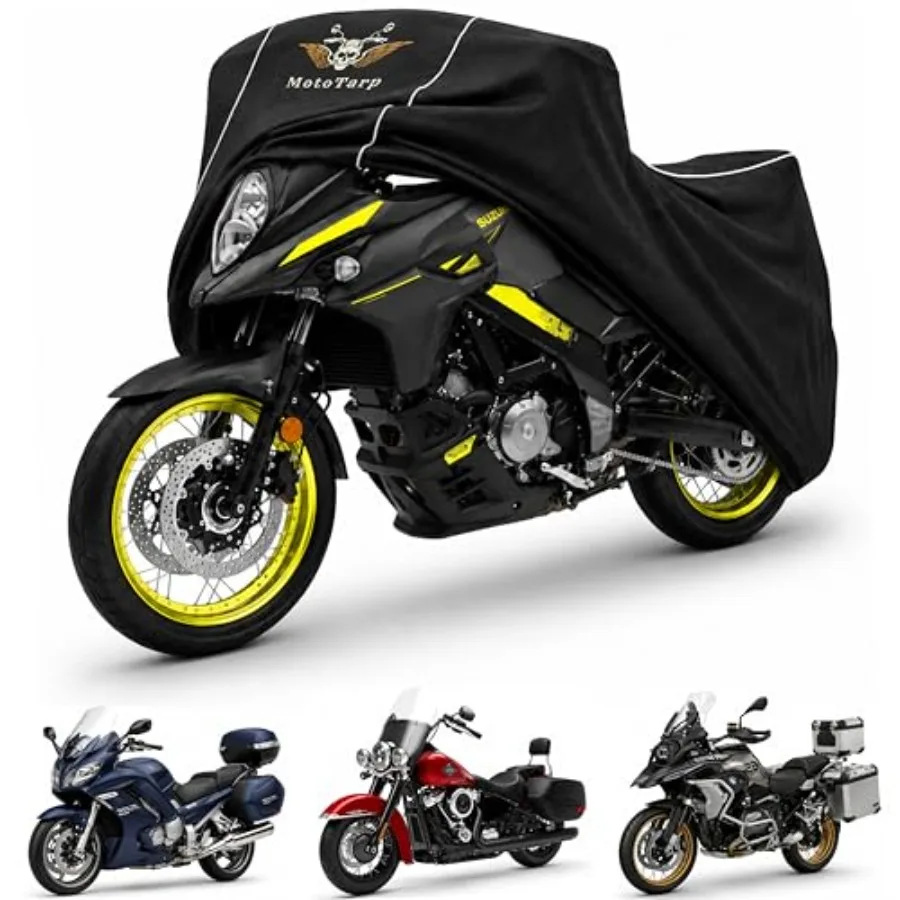 600D Heavy Duty Motorcycle Cover Waterproof Outdoor Storage All-Season Weatherproof Protection with Wheel Lock Slots, Exhaust H
600D Heavy Duty Motorcycle Cover Waterproof Outdoor Storage All-Season Weatherproof Protection with Wheel Lock Slots, Exhaust H